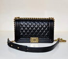 2014 Boy Chanel Flap Shoulder Bag Sheepskin Leather A67086 Black with Bronze hardware A67086