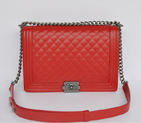2014 Boy Chanel Flap Shoulder Bag Sheepskin Leather A67087 Red A67087