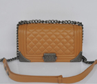 2014 Boy Chanel Flap Shoulder Bag in Calfskin Leather A67088 Apricot A67088