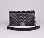 2014 Boy Chanel Flap Shoulder Bag in Sheepskin Leather A90191 Black A90191