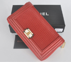 2014 Boy Chanel Matelasse Zip Around Wallet C362 Red C362