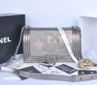 2014 Boy Chanel Star Flap Shoulder Bag Original Leather A67086 Grey A67086