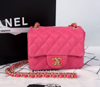 2014 Chanel 1115 mini Classic Flap Bag Original Cannage Pattern Nubuck Leather Rose wite Gold 1115