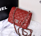 2014 Chanel 1115 mini Classic Flap Bag Original Caviar Leather Claret in Silver 1115