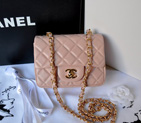 2014 Chanel 1115 mini Classic Flap Bag Original Sheepskin Leather Pink in Gold 1115