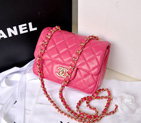 2014 Chanel 1115 mini Classic Flap Bag Original Sheepskin Leather Rose in Gold 1115