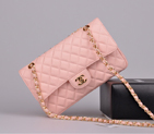 2014 Chanel 2.55 Series Classic Flap Bag 1112 Caviar leather in Pink with Gold 1112