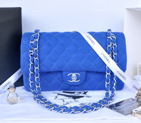 2014 Chanel 2.55 Series Classic Flap Bag Denim Fabric CF1112 Blue 1112