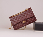 2014 Chanel 2.55 Series Falp Bag Burgundy Original leather with Gold Chain A30226 A30226