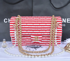 2014 Chanel 2.55 Series Flap Bag Jersey and Lambskin 1112 Red 1112