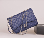 2014 Chanel A28600 Original Caviar Leather Classic Flap Bag in Blue with Silver A28600