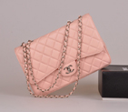 2014 Chanel A28600 Original Caviar Leather Classic Flap Bag in Pink with Silver A28600