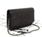2014 Chanel A33814 Original Sheekskin leather mini Flap Bag with Black A33814