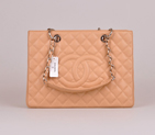 2014 Chanel A50995 Original Caviar Leather Shoulder Bag Apricot in Silver A50995