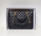2014 Chanel A50995 Original Caviar Leather Shoulder Bag Black in Gold A50995