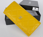 2014 Chanel Bi-Fold Wallet Embossed Leather A50098 Yellow A50098