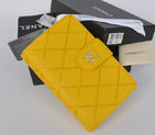 2014 Chanel Bi-Fold Wallet Original Elephant pattern Leather C9558 Yellow C9558