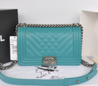 2014 Chanel Boy Flap Shoulder Bag in Original Sheepskin Leather A90191 Green A90191