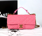 2014 Chanel Classic Cannage Pattern Nubuck Leather Top Flap Bag A67622 Pink A67622