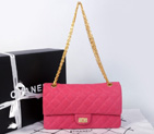 2014 Chanel Classic Flap Bag 1112 Original Cannage Pattern Nubuck Leather in Rose with Gold 1112