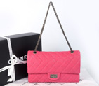 2014 Chanel Classic Flap Bag 1112 Original Cannage Pattern Nubuck Leather in Rose with Silver 1112