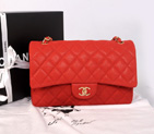 2014 Chanel Classic Flap Bag 1113 Original Cannage Pattern Nubuck Leather in Red with Gold 1113