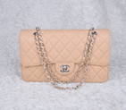 2014 Chanel Classic Flap Bag 1113 Original Caviar leather in Apricot with Silver 1113