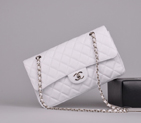 2014 Chanel Classic Flap Bag 1113 Original Caviar leather in White with Silver 1113