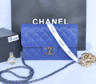 2014 Chanel Classic Flap Bag Original Leather A91101 Blue A91101