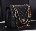 2014 Chanel Classic Flap Bag Sheepskin Leather A0079 Black A0079