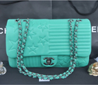 2014 Chanel Classic Flap Bag Sheepskin Leather A90352 Green A90352