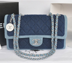2014 Chanel Classic Flap Shoulder Bag Original Denim A92216 Gray&Blue A92216