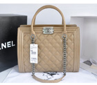 2014 Chanel Classic Original Leather shoulder and Two Handle Bag A66385 Apricot A66385