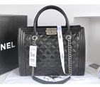 2014 Chanel Classic Original Leather shoulder and Two Handle Bag A66385 Black A66385