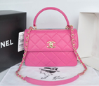 2014 Chanel Classic Top Handle Bag Original Sheepskin Leather A92236 Rose A92236