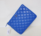2014 Chanel Clutch Bag Blue Sheepskin Leather A67781 Silver A67781