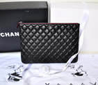 2014 Chanel Clutch Bag Original Sheepskin Leather A67780 Black with Silver hardware A67780