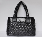 2014 Chanel Coco Cocoon Quilted Nylon Tote in Black 48620