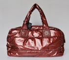 2014 Chanel Coco Cocoon Quilted Nylon Tote in Red 46963