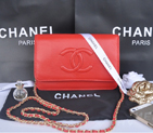 2014 Chanel Flap Shoulder Bag Red Calfskin Leather A33817 Gold A33817