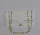 2014 Chanel Flap Shoulder Bag Sheepskin Leather A4026 White A4026