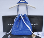 2014 Chanel Hobo Shoulder Bag in Sheepskin Leather A58016 Blue A58016