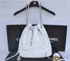 2014 Chanel Hobo Shoulder Bag in Sheepskin Leather A58016 White A58016