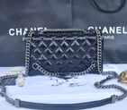 2014 Chanel Iridescent Leather Shoulder Bag A92522 Black A92522