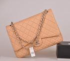 2014 Chanel Jumbo Quilted Classic Original Caviar Leather Flap Bag A58601 Apricot Silver A58601