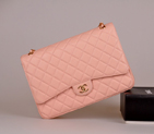 2014 Chanel Jumbo Quilted Classic Original Caviar Leather Flap Bag A58601 Pink Gold A58601