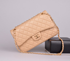 2014 Chanel Jumbo Quilted Classic Original Sheepskin leather Flap Bag A58600 Apricot in Gold A58600