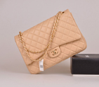 2014 Chanel Jumbo Quilted Classic Original Sheepskin leather Flap Bag A58601 Apricot Gold A58601