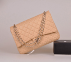 2014 Chanel Jumbo Quilted Classic Original Sheepskin leather Flap Bag A58601 Apricot in Silver A58601