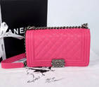2014 Chanel LE Boy Flap Shoulder Bag Original Cannage Pattern Nubuck Leather A66383 Rose A66383